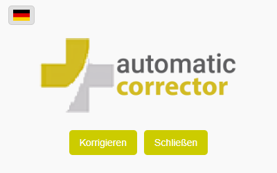 The correction extension's popup, open on a report field