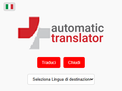 The translation extension's popup with the target language selected
